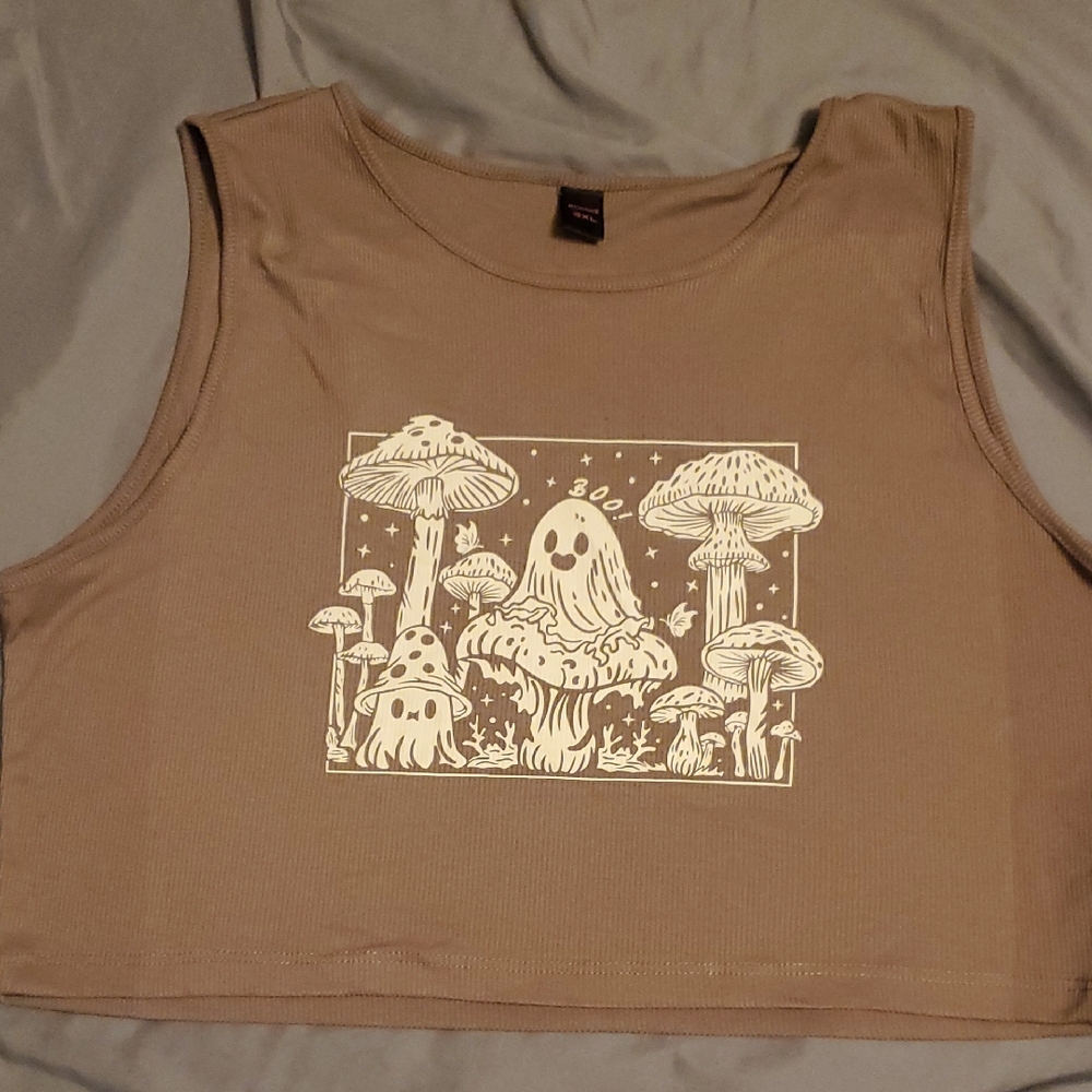 Graphic Mushroom Crop Top